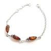 [N2517] - Silver Bracelet 'Inspiration' Amber Cognac (rhodium-plated) - 13x6 Mm