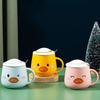 Cartoon Duck Wearing Hat Duck Cup Ceramic Cup with Porcelain Lid Student Gift Cup Couple Mug Environmentally Friendly