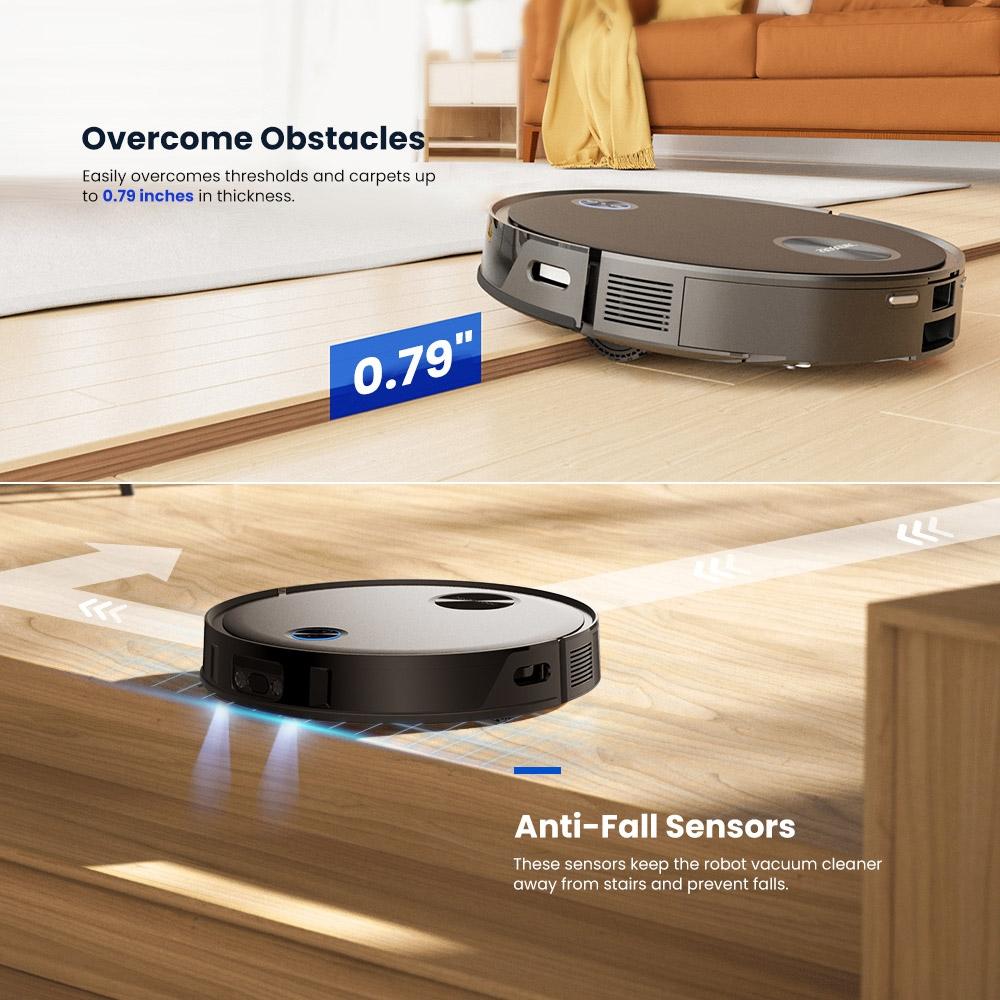 Refurbished Proscenic V10 Robotic Vacuum Cleaner, Floor Mopping, 3000Pa Suction, 240ml Dust Bin, 120Mins Runtime, Smart APP Control