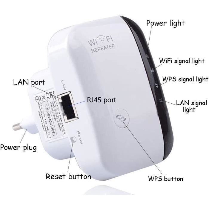 Беспроводной ретранслятор WiFi Расширитель диапазона Wi-Fi 300 Мбит/с Усилитель 2,4 ГГц WiFiblast Усилители WiFi[493]