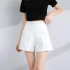 Suit Shorts Women High Waist A-line Shorts Spring Summer Casual Loose Wide Leg Chiffon Shorts Lady Black White