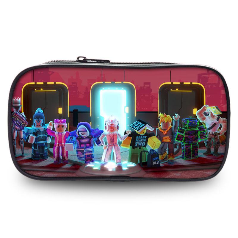 Вместительный пенал Roblox из прочной ткани Оксфорд с забавными рисунками для студентов