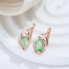 Geometric Cut Light Green Zircon Drop Earrings for Women Minimalist Party Daily Jewelry