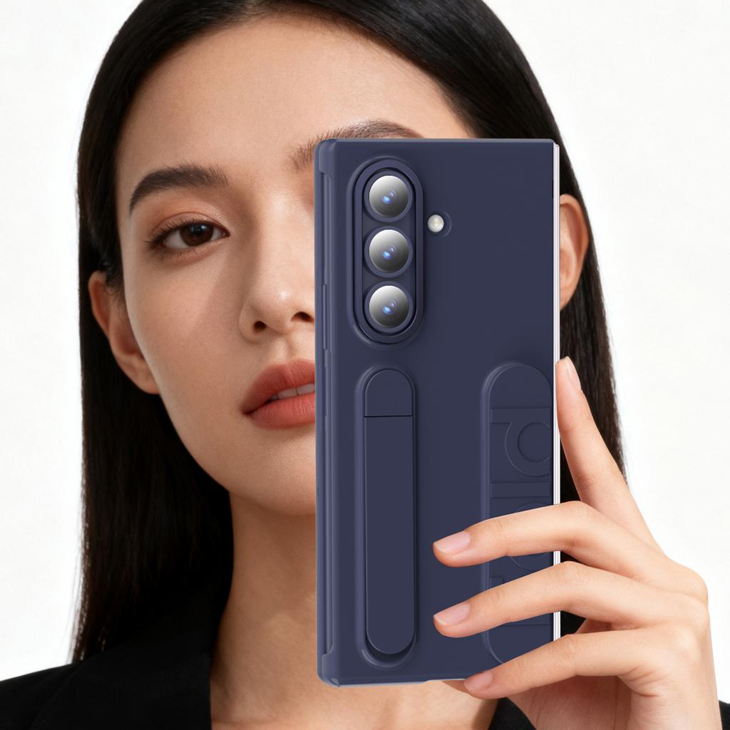 Вертикальный чехол-книжка с кармашком для карты и подставкой для Samsung Z Fold7 5G, Невидимая подставка, Наручный держатель для Galaxy Z Fold 7 6 5 4, Чехол