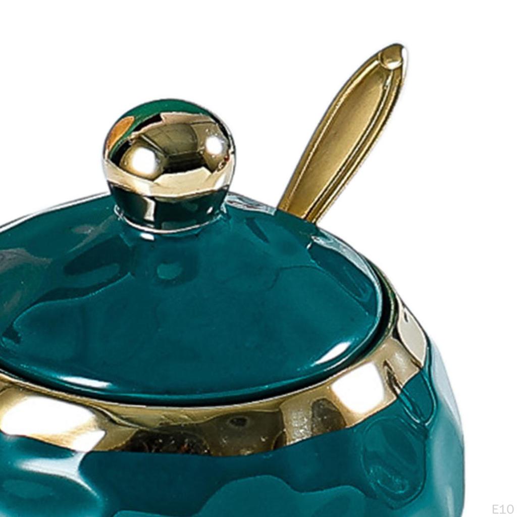 Ceramic Sugar Bowl Condiment Jar Salt Container Pot for Countertop