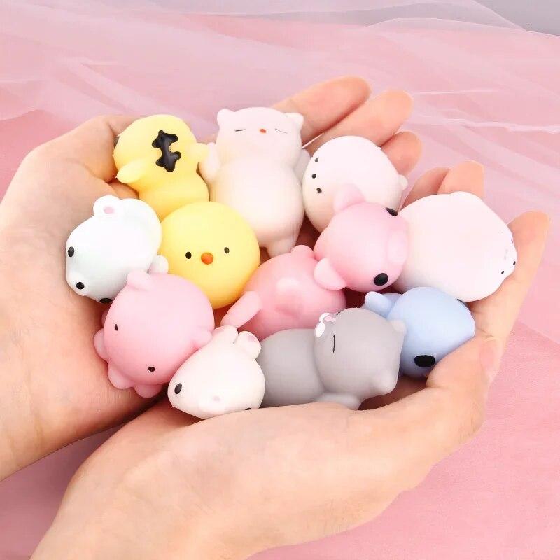 Antistress Ball Mini Squeeze Toy Squishy Cat Cute Kawaii Doll Squeeze Stretchy Animal Healing Stress Hand Fidget Vent Toys