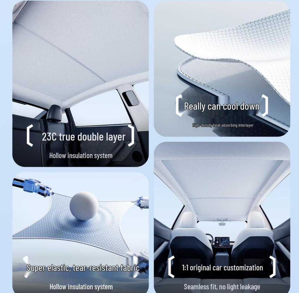 Графеновая шторка на люк для Tesla Model Y/3: Теплоизоляция и светоблокировка