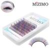 6Rows Of Rainbow Mixed Color Single Grafted False Eyelashes, Dramatic Eye Makeup Eyelashes, Natural Extension. 8-15mm,C D,0.07mm