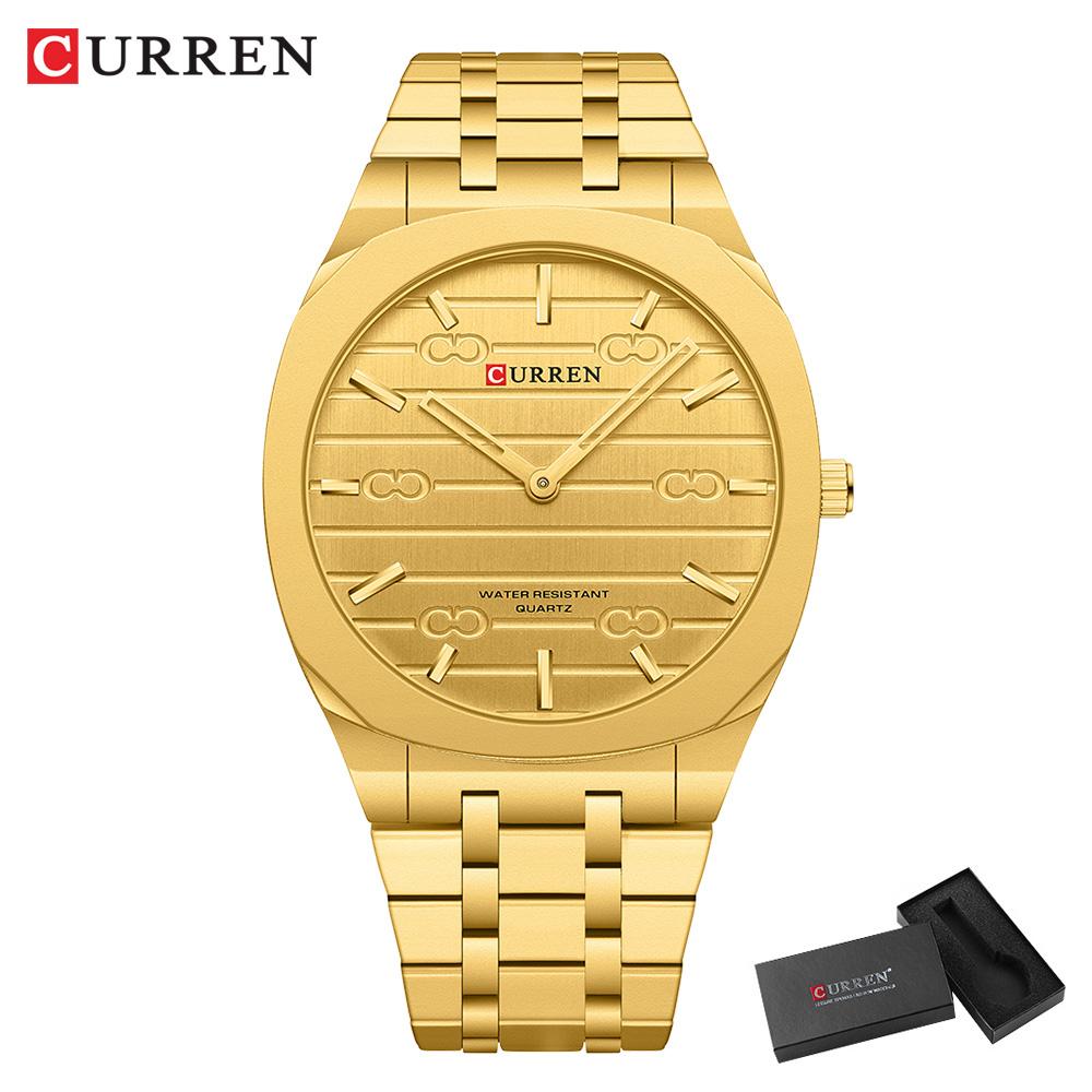 CURREN Business Brand Thin Men's Quartz Wristwatches Simple Casual Stainless Steel Watch