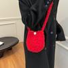 2025 New Bag Macaron Plush Oval Cute Little Crossbody Shoulder Backpack Women's New Bag