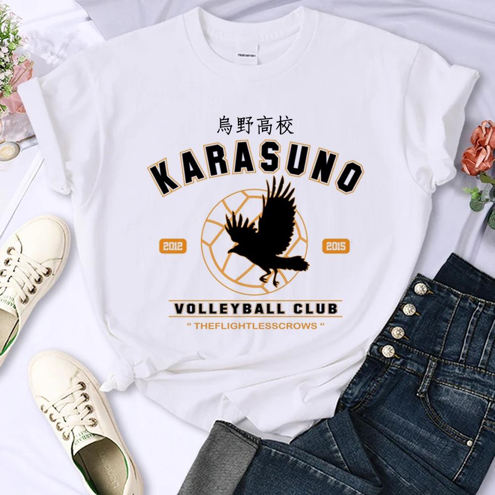 Японское аниме Haikyuu Футболка Женская Топ Харадзюку Японский Стиль Футболка Унисекс Летняя Одежда Y2k Короткий Рукав Женские Футболки