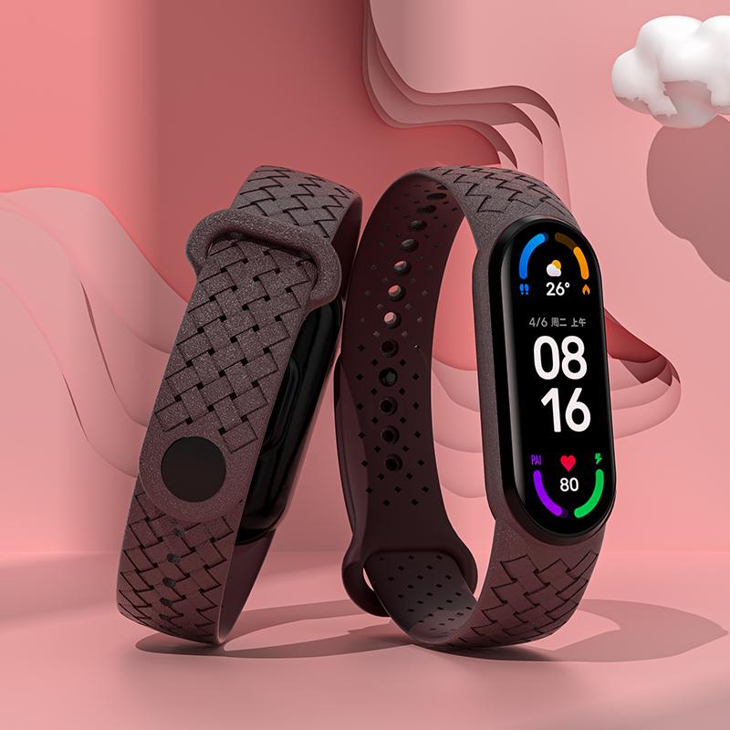 Браслет на запястье для Xiaomi Mi Band 7, сменный спортивный дышащий силиконовый плетеный ремешок Solo Loop Correa NFC Miband 6 5 4