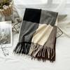 High End Imitation Cashmere Plaid Scarf Versatile and Warm In Winter  Women's Neck Scarf  Fringed Shawl