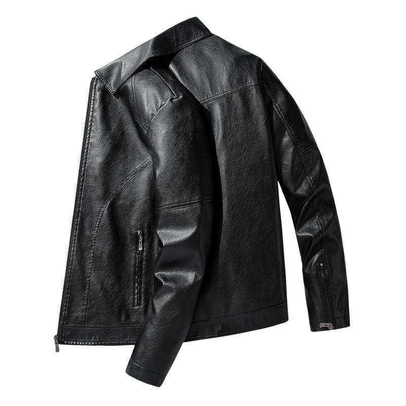 Мужская кожаная куртка с лацканами, мотоциклетная куртка, кожаная мужская свободная одноразовая молодежная мужская одежда