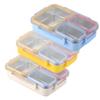Stainless Steel Lunch Box Kitchen Snack Food Container Lunch Box 24.5x17.5x6cm Three Compartments With Silicone Seals Lids