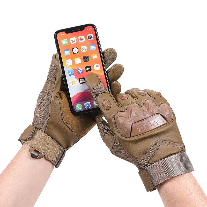 Тактические перчатки мужские для активного отдыха, езды на мотоцикле, спорта, нескользящие, ветрозащитные и износостойкие, боевые с жесткой защитой костяшек, полнопалые