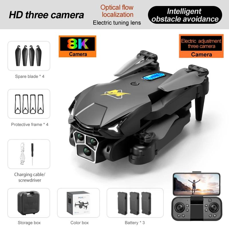Новый M3 RC Drone 8K Professinal с тремя камерами, широкоугольная оптическая локализация потока, четырехсторонний Квадрокоптер для предотвращения препятствий, игрушка для взрослых и детей