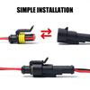 1-10PCS Car 16 AWG Waterproof Male and Female Electrical Connector Plugs 2-Pin Pattern with Wire for Motorcycles Scooters Boats