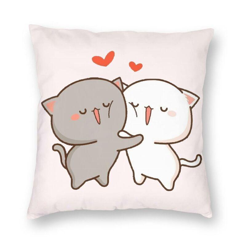 Наволочка для спальни, гостиной, милой пары, кота, персика и гома, домашний декор, наволочка для дивана