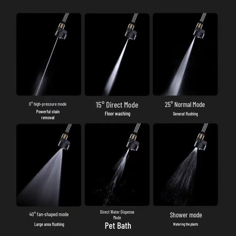 Многоугольная насадка для полива и очистки под высоким давлением: Пистолет для мойки автомобиля 6-в-1 с быстросъемным креплением