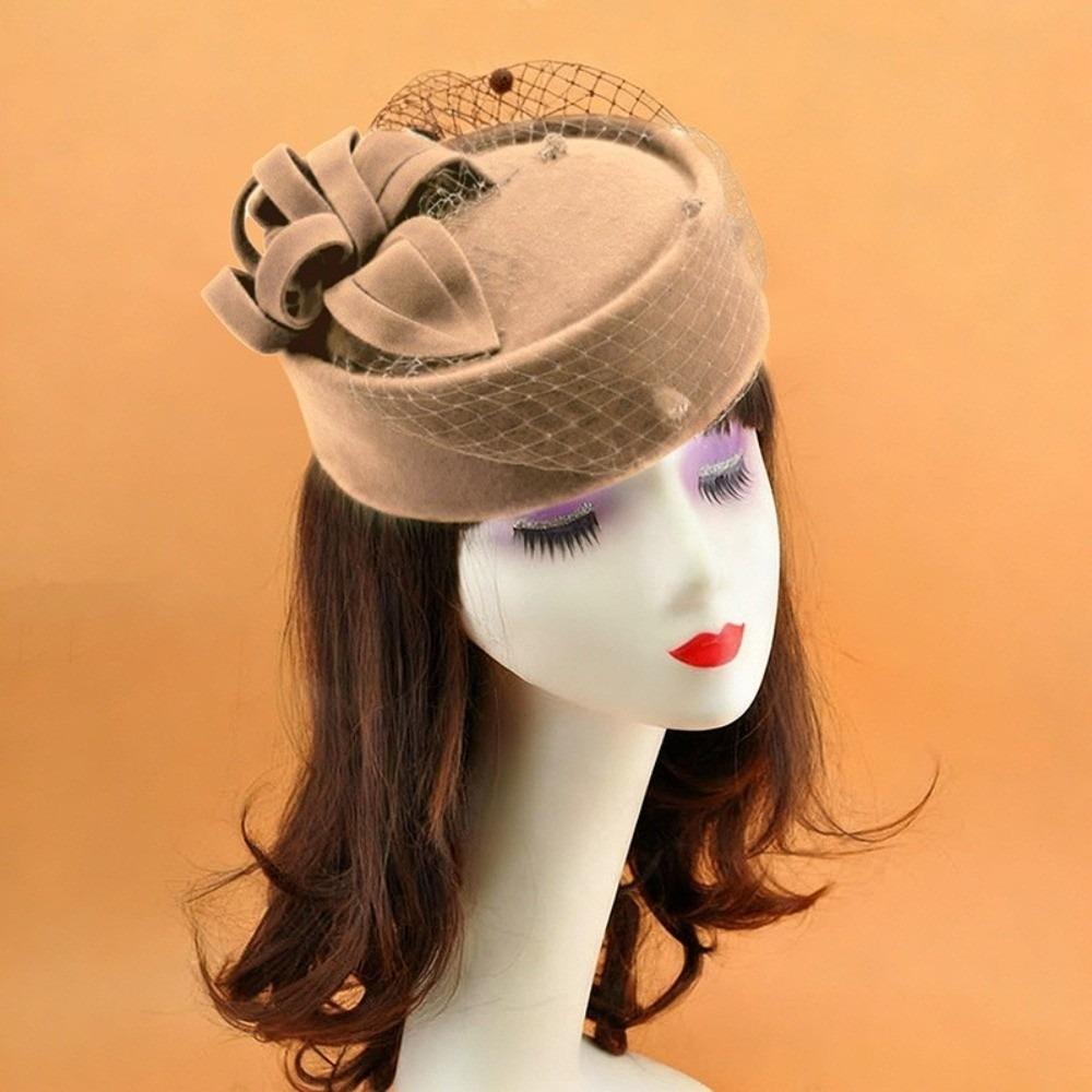 Solid Color Top Hat French Vintage Pillbox Hat New Headwear Gift
