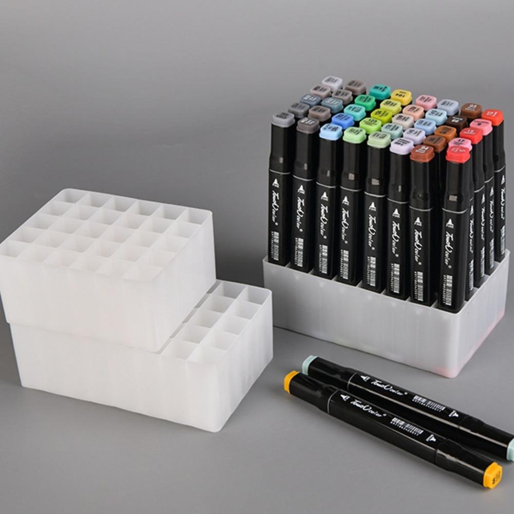 Large-capacity Marker Pen Storage Holder 24/30/36/40/48 Slots  Pencil Rack   Office School Supplies