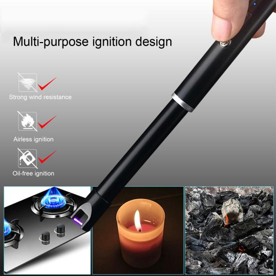 Свеча-воспламенитель, палочка зажигания, ветрозащитный компактный размер, портативный электрический перезаряжаемый беспламенный импульсный воспламенитель, принадлежности для кемпинга