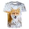 Fox Print Adult Casual Short Sleeved T-shirt Adult T-shirt