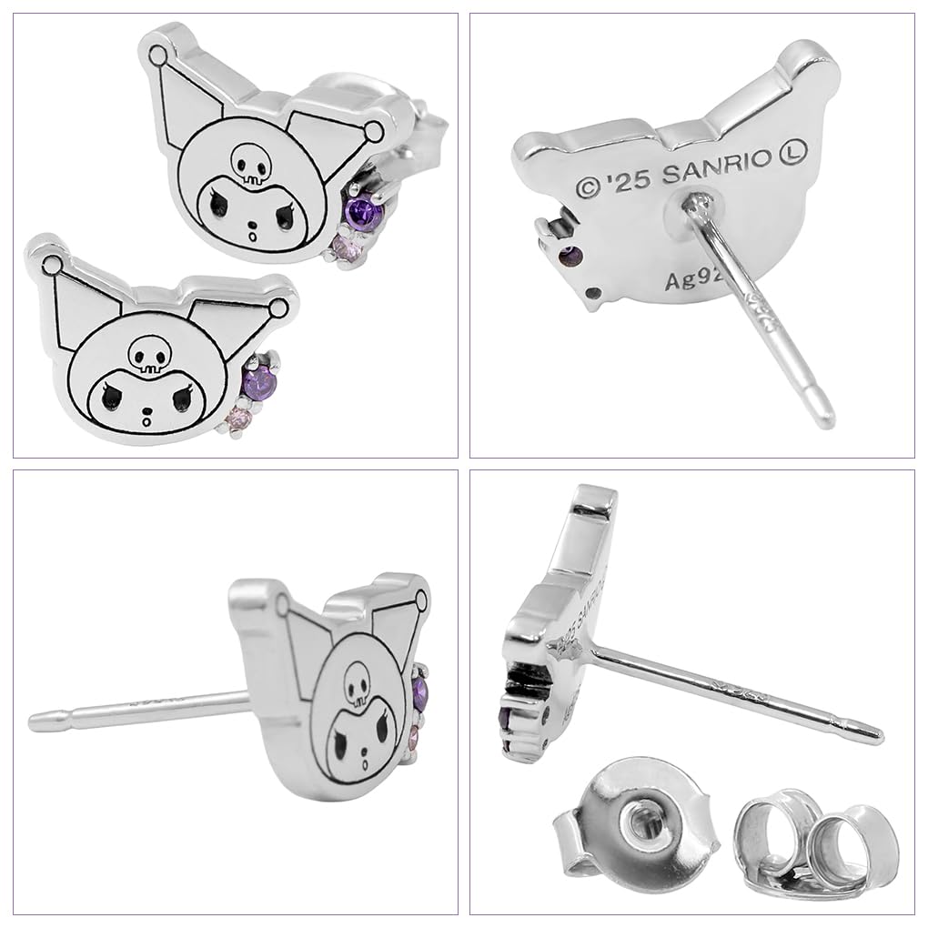 Серебряные серьги Kuromi Sanrio Limited Edition 2 шт. оба из стерлингового серебра 925 пробы Товары Kuromi для женщин [Shinjuku Kura] (для ушей)