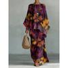 16 European and American artistic sense abstract graffiti casual suit round neck bat sleeve top + wide leg pants loose two-piece set