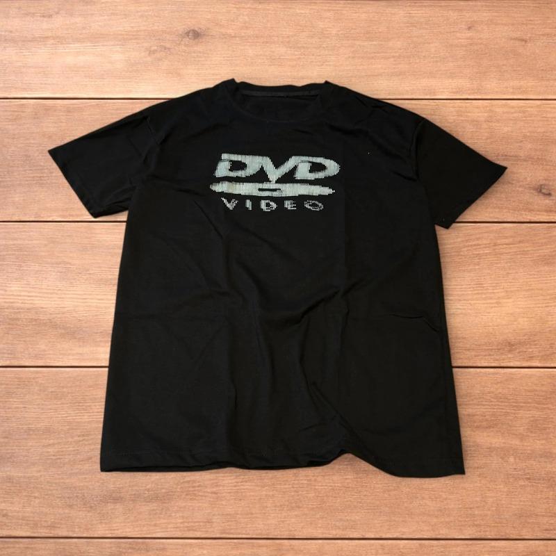 Винтажная футболка с принтом DVD Video в винтажном стиле для лета. Новинка для пар. Повседневный и модный топ в уличном стиле.