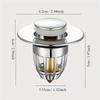 Rebound Drain Plug Filter Basin Pop-Up Chrome Sink Universal Filter With Hair Catcher Bathroom Sink Drain Plug Easy To Push
