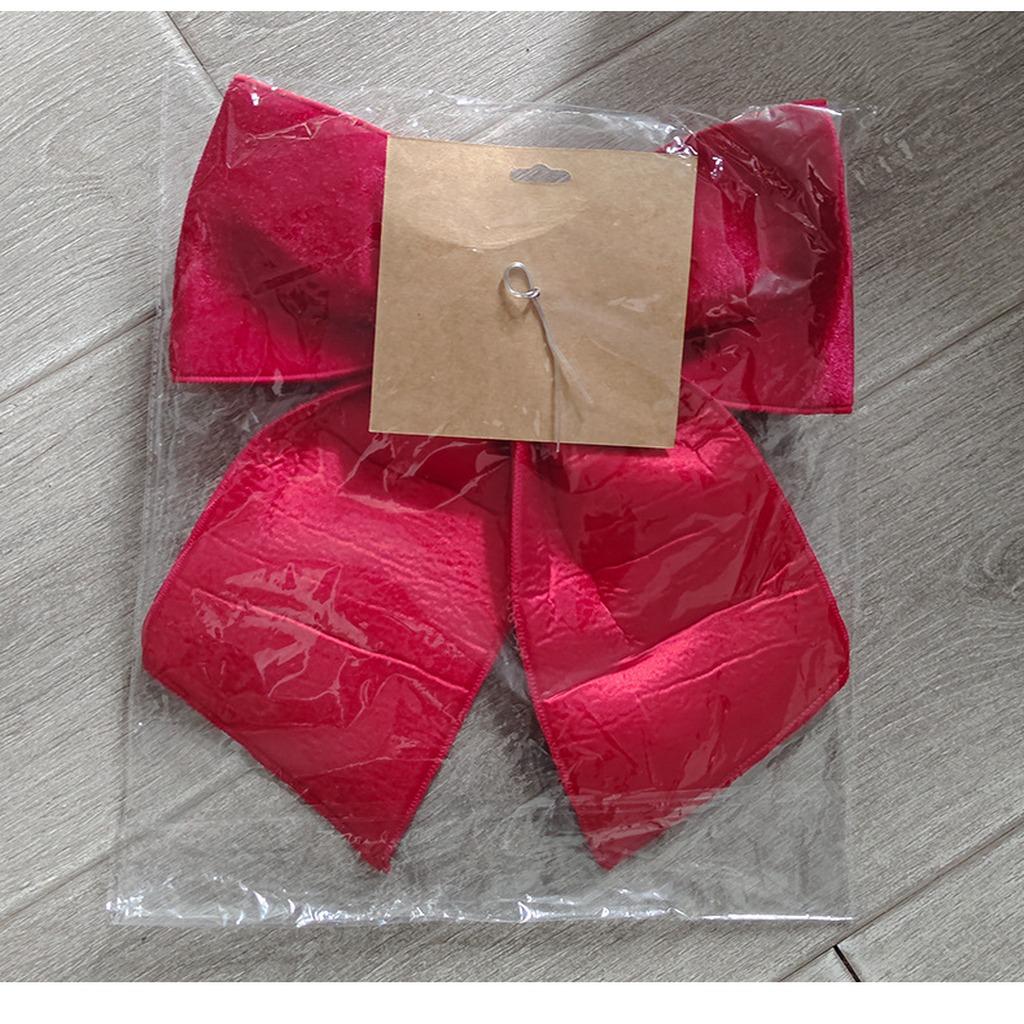 Holiday Decoration Bow Adjustable Velvet Hanging Ornament Decorative Hanging Ornament Soft Velvet Christmas Bow For Christmas