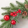 Bowknot Xmas Tree Garland DIY Window Hanging Decor Artificial Christmas Wreath  Photographic Prop