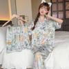 Женская пижама из трех частей, модный дизайн, принт, весенняя женская пижама, шорты с коротким рукавом, длинные брюки, домашняя одежда