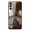 Для Samsung A05 A05s A15 4G 5G Закаленное Стекло Чехол Задняя Жесткая Крышка для Samsung Galaxy A55 A25 Цветы Фрукты Funda Кошки Coque