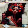 Horror Skull Girl Dead Gothic Undead Female Blanket,Soft Throw Blanket for Home Bedroom Bed Sofa Picnic Travel Cover Blanket Kid