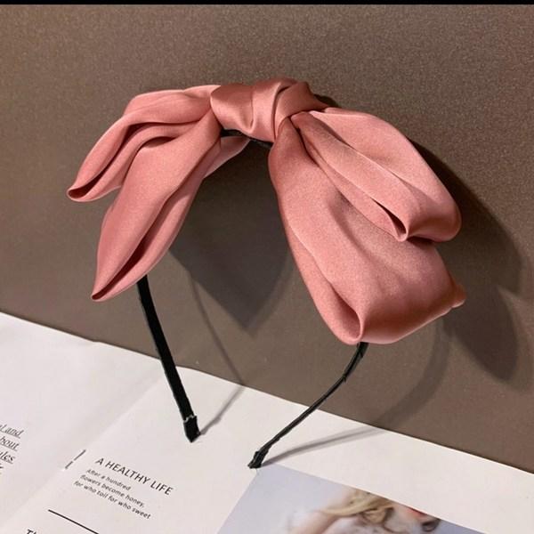 Toktok Warehouse Satin Big Ribbon Headband Luxury Satin Hairband Thin Headband Ribbon Satin King Ribbon Headband