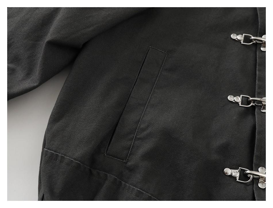 CTOSRCZ Guochao Men's Stand Collar Workwear Jacket - Trendy, Loose Fit for Spring and Autumn CJ07