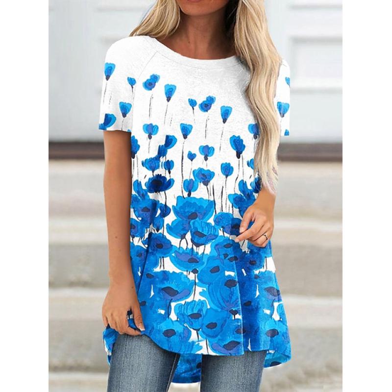 3D-принт с круглым вырезом, летний стиль Харадзюку, женский персонализированный камуфляж, модные удобные футболки с коротким рукавом, пуловер