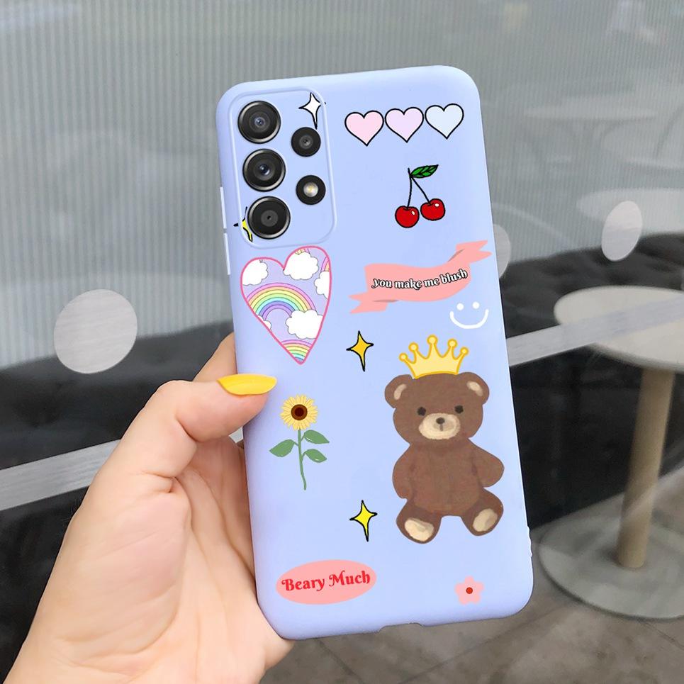 Для Samsung Galaxy M32 M33 M13 M23 M12 M53 Чехол для телефона Задняя крышка Мультяшный динозавр Медведь Детский Fundas Для Samsung M13 M23 M33 5G