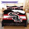 Name Custom Chicago White Sox Pattern Bedding Set Quilt Cover Pillowcase Home Decor Gift (1 * duvet cover + 2 * pillowcase, without core)