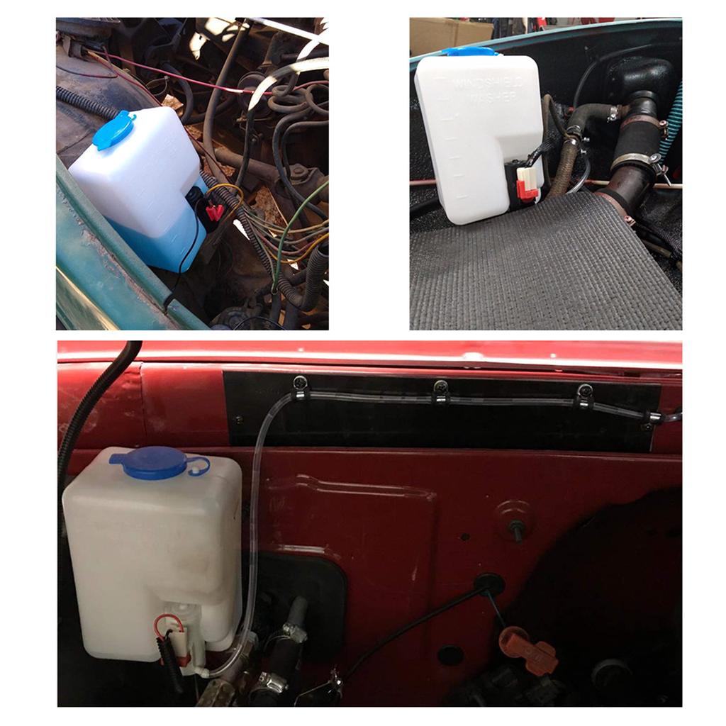 Комплект бака для омывателя лобового стекла автомобиля с форсунками, шланг для водяного насоса 12 В 1,5 л, резервуар для насоса для омывателя лобового стекла