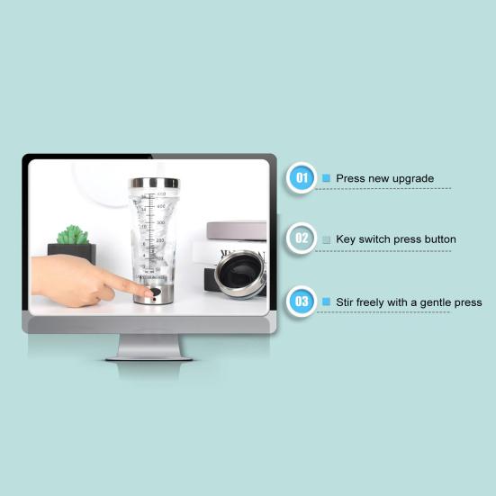 500 мл автоматический стакан для смешивания, высокоскоростной электрический протеиновый молочный ямс, порошок, шейкер, портативный миксер, блендер, бутылка для воды, подарок на день рождения