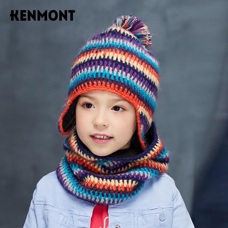 Двухслойный вязаный комплект: шапка и шарф для детей Kenmont