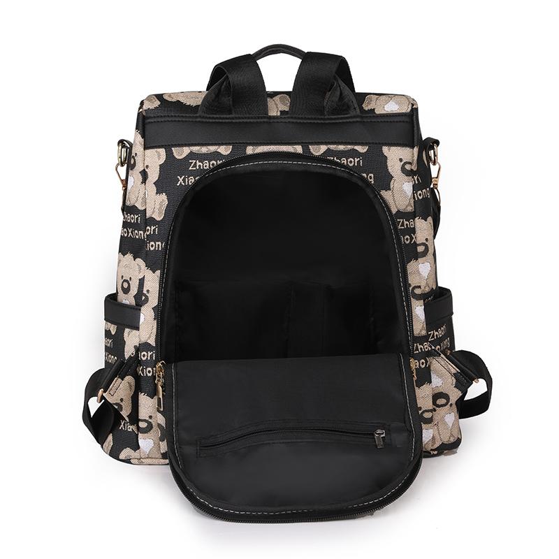 Кожаный рюкзак Женский рюкзак с принтом Дорожная школьная сумка большой емкости