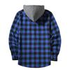 Fall Spring Men Shirt Hooded Drawstring Long Sleeves Color Matching Plaid Print Single-breasted Daily Wear School