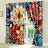 2 шт. штор с красочным цветочным узором, декоративный художественный стиль, домашний декор для спальни, гостиной, яркие шторы на окна с цветочным принтом