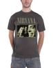 Футболка Nirvana с рваным краем, фото группы, логотип, новая, официальная, мужская, серая, XXL