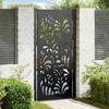 VidaXL Garden Gate Black 105x205 Cm Steel Wave Design, Fence Gate, Outdoor Gate, Metal Gate, 4100973